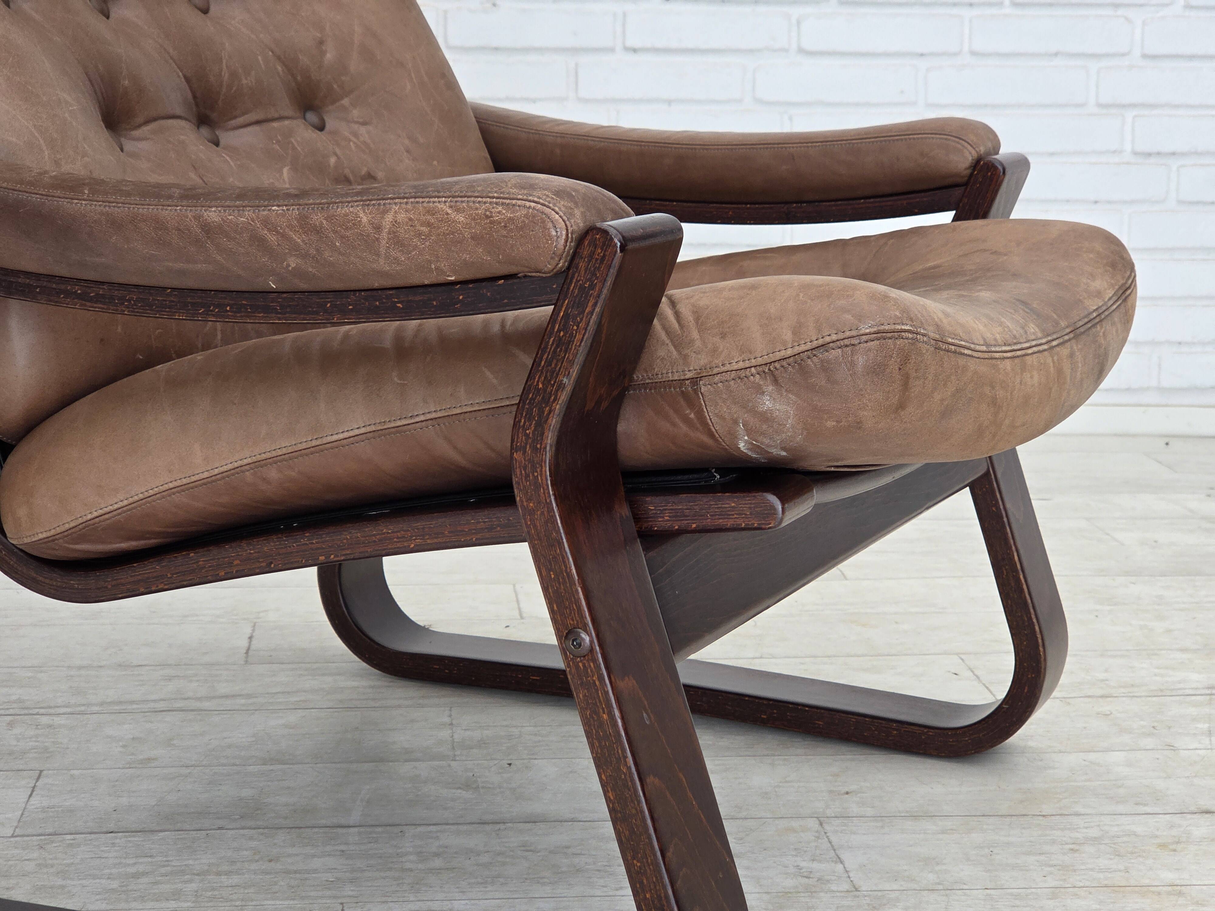 1970s, Danish design by Georg Thams, lounge chair, furniture leather.