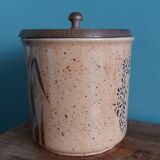 Ceramic and wood covered pot/tabletop bin