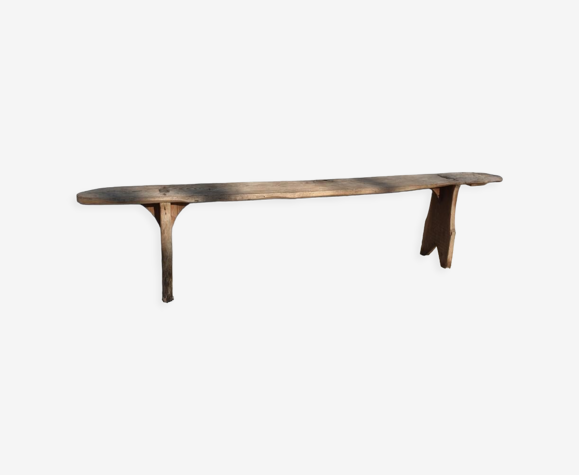 Banc de filature XIXe en bois XL 203cm