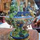 polychrome faience cup – Decorated with fantastical characters and animals