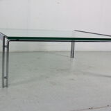 Dutch Metaform Large Steel & Glass Coffee Table by Hank Kwint, 1970