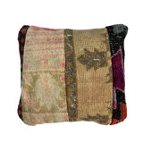 Housse coussin vintage turc patchwork tapis 40x40 cm