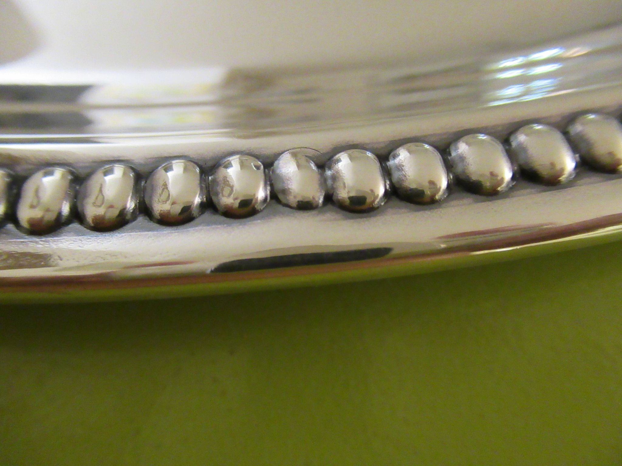 Oval silver-plated metal tray 33.5X24.5 Louis XVI style vintage very good condition