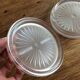 2 dessous de bouteille en verre verlis effet givré - bottle coaster 1930