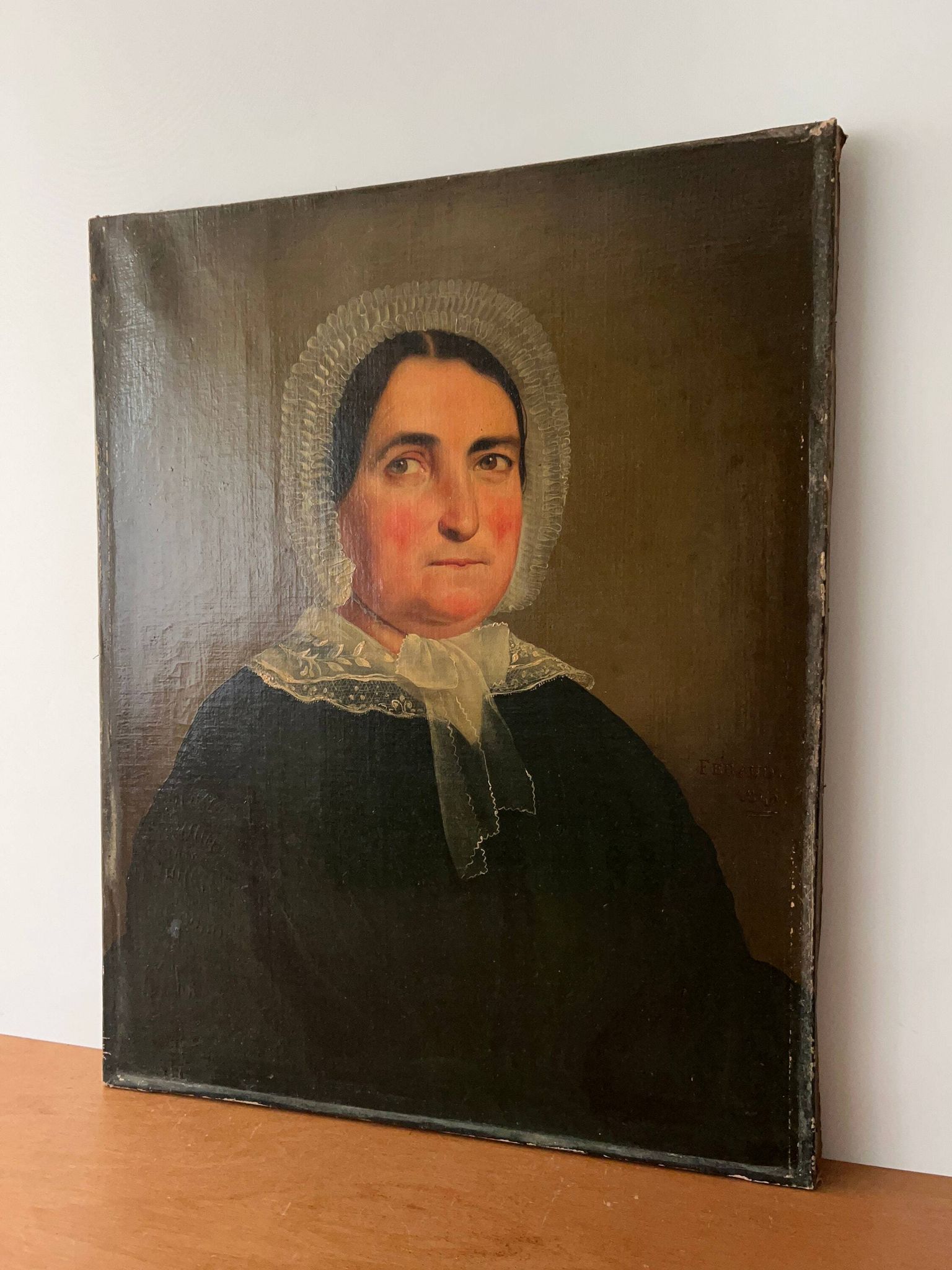 Antique 19th C Portrait Painting of a Beautiful Woman