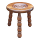 Brutalist tripod wooden stool in Charles Duduyt style.50/60