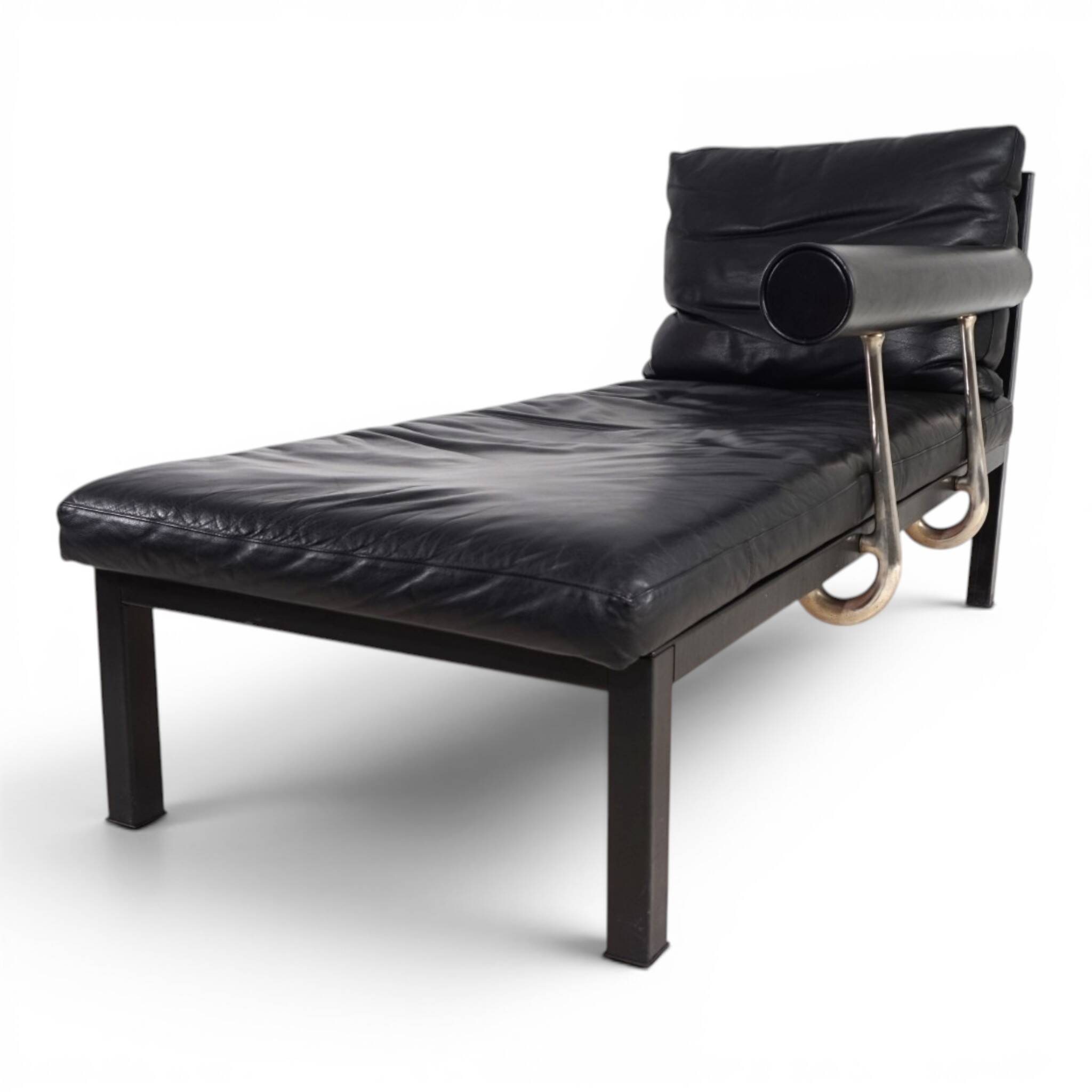 B&B Italia Baisity Leather Chaise Lounge / Daybed by Antonio Citterio, 1980