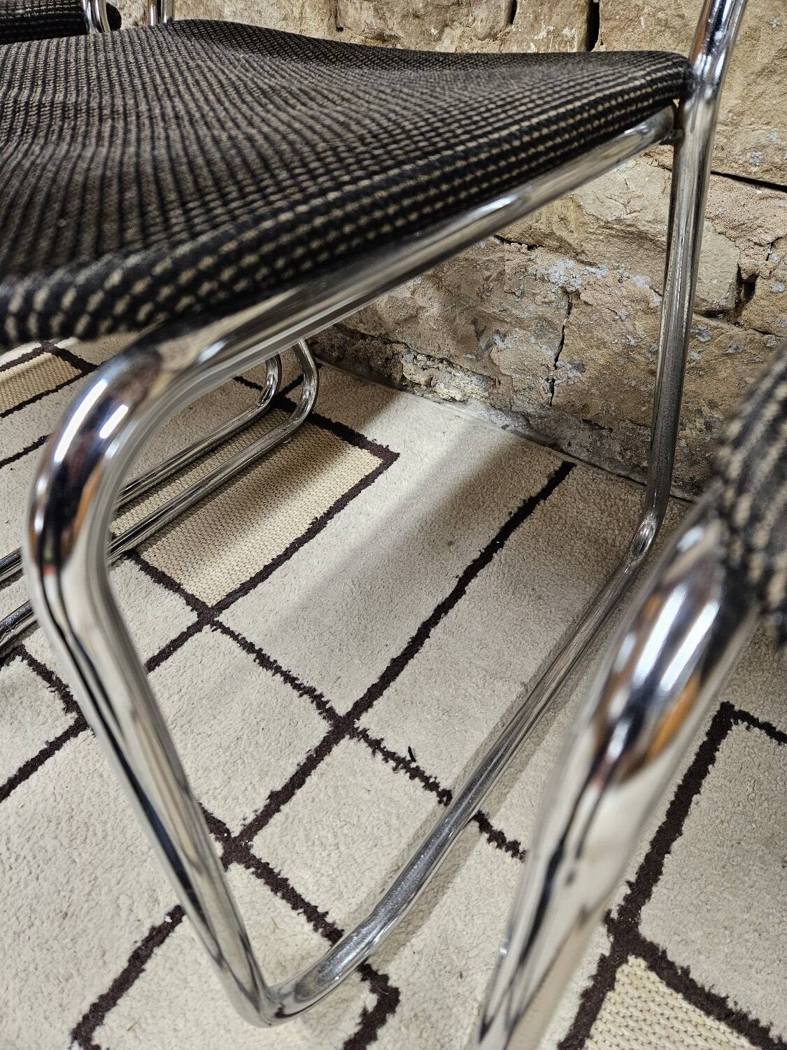 Set of four vintage 1970 sled chairs