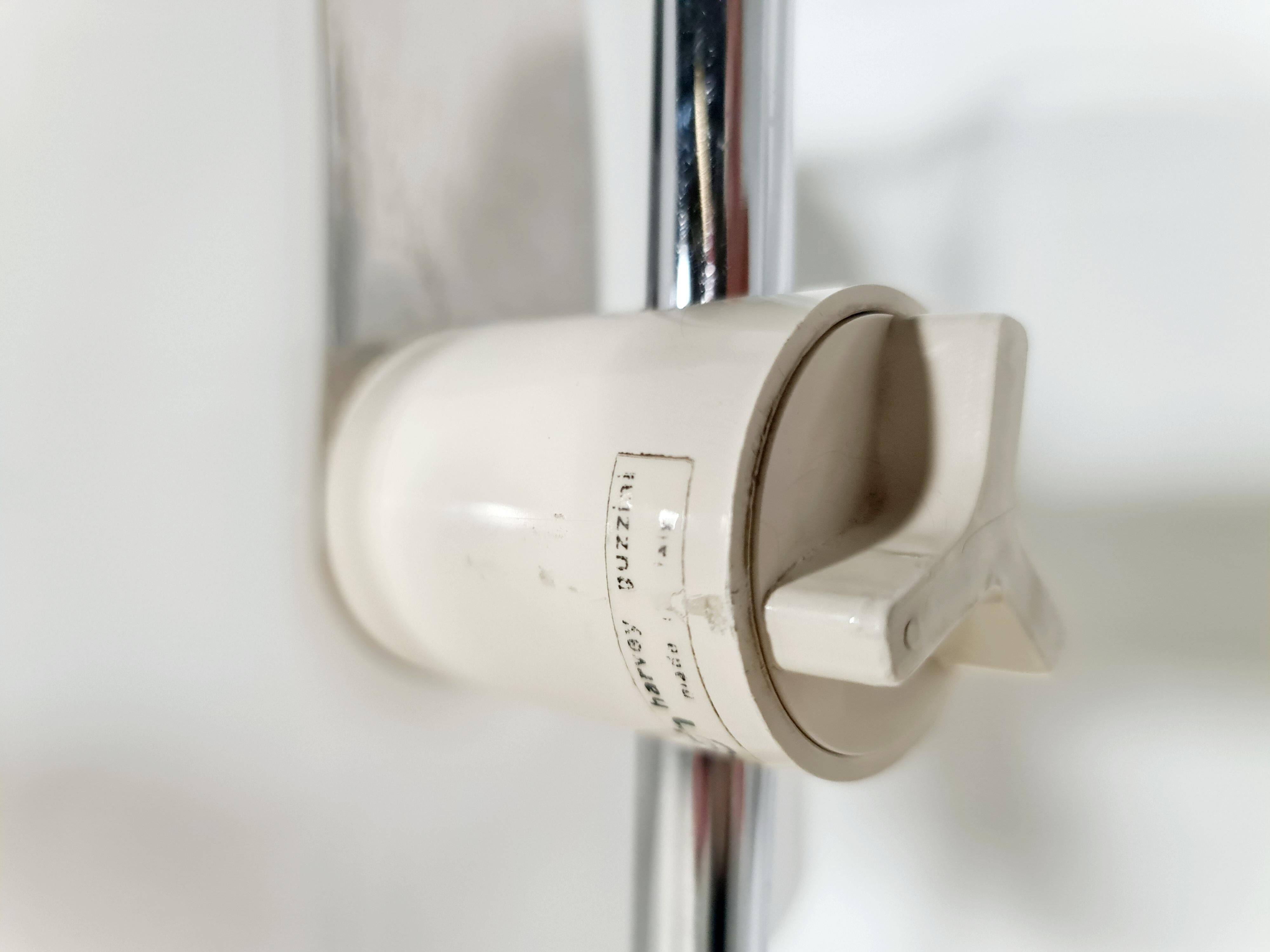 Harvey Guzzini, adjustable desk lamp in white stainless steel, 1960s