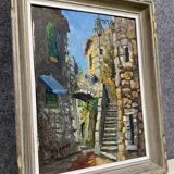 J. Baracco: oil on panel, rue du Sud de la France, circa 1940