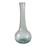 Biot vintage light blue bubbled blown glass soliflore vase