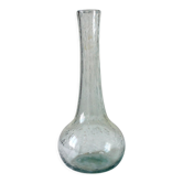 Biot vintage light blue bubbled blown glass soliflore vase