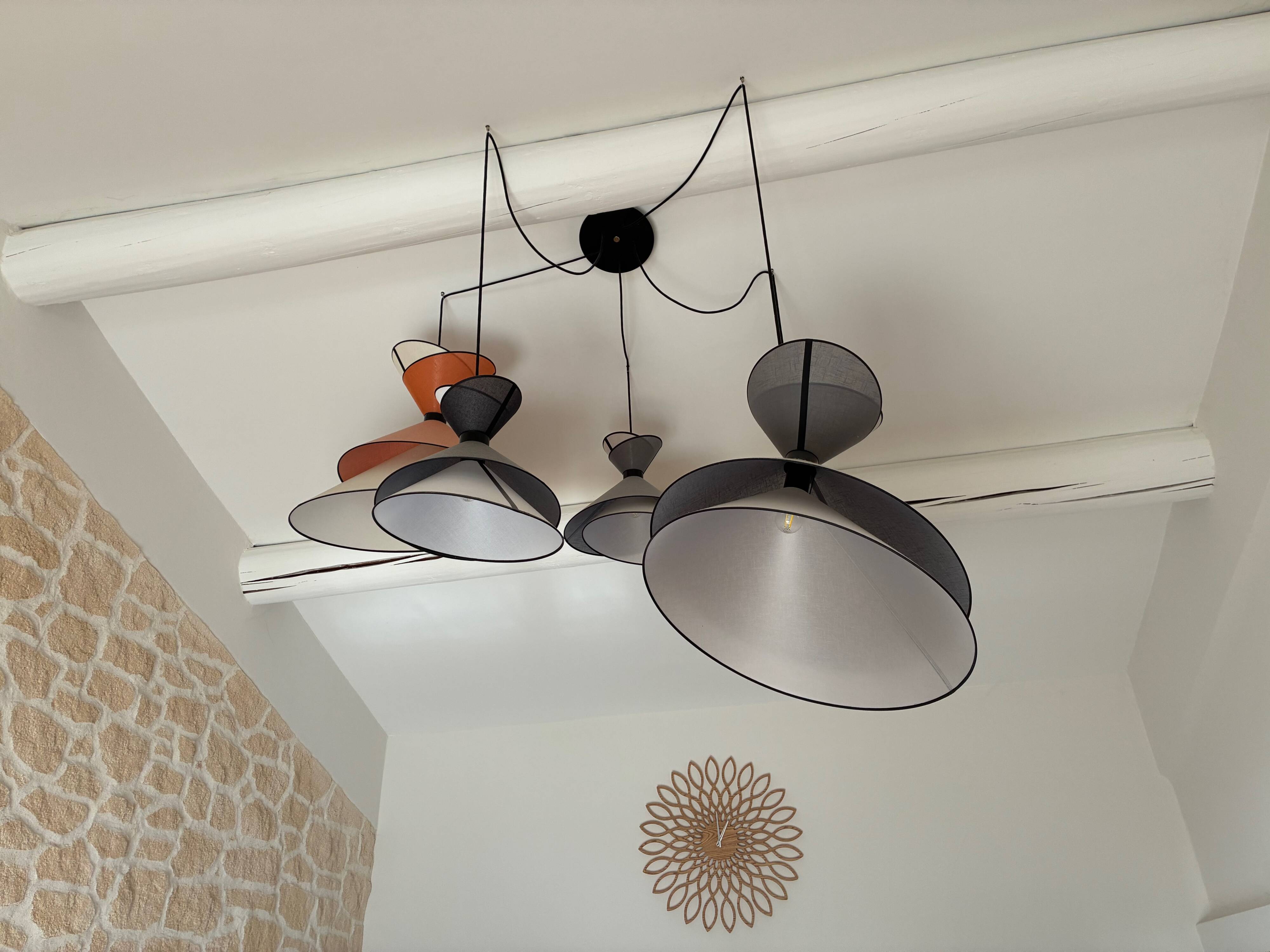 Suspension kimono - 5 lampshades