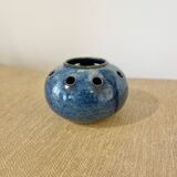Vase pique-fleurs en céramique bleu