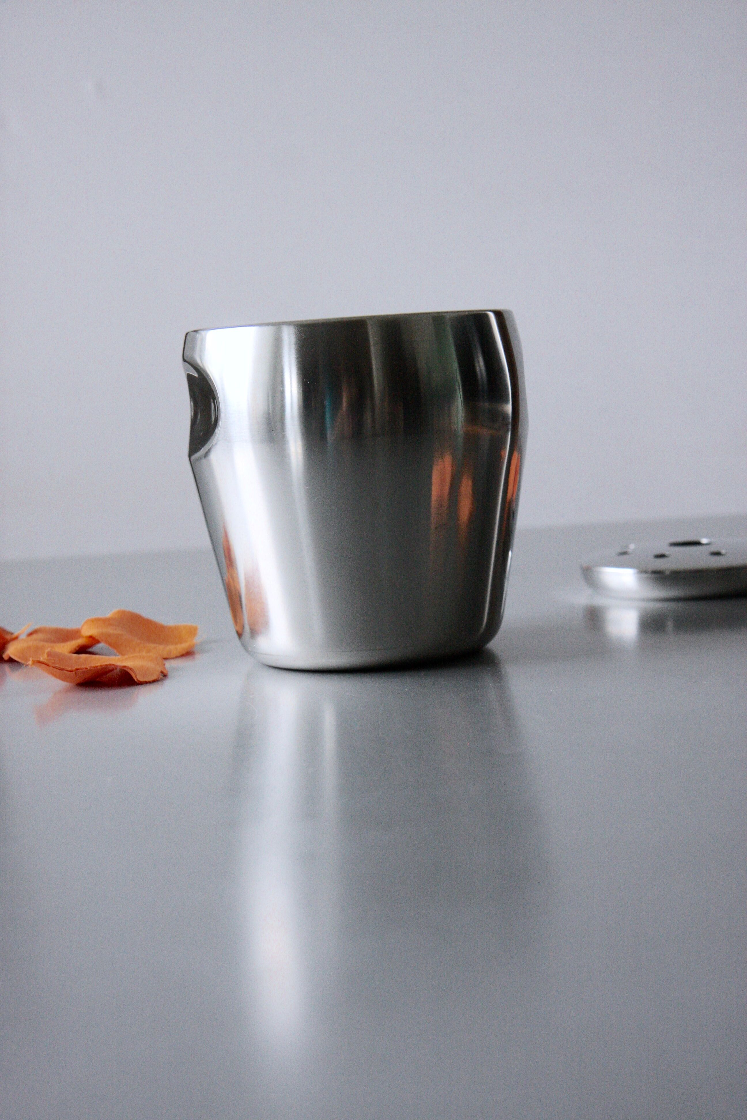 Seau à glaçons Alessi design Massoni Mazzeri, inox satiné,