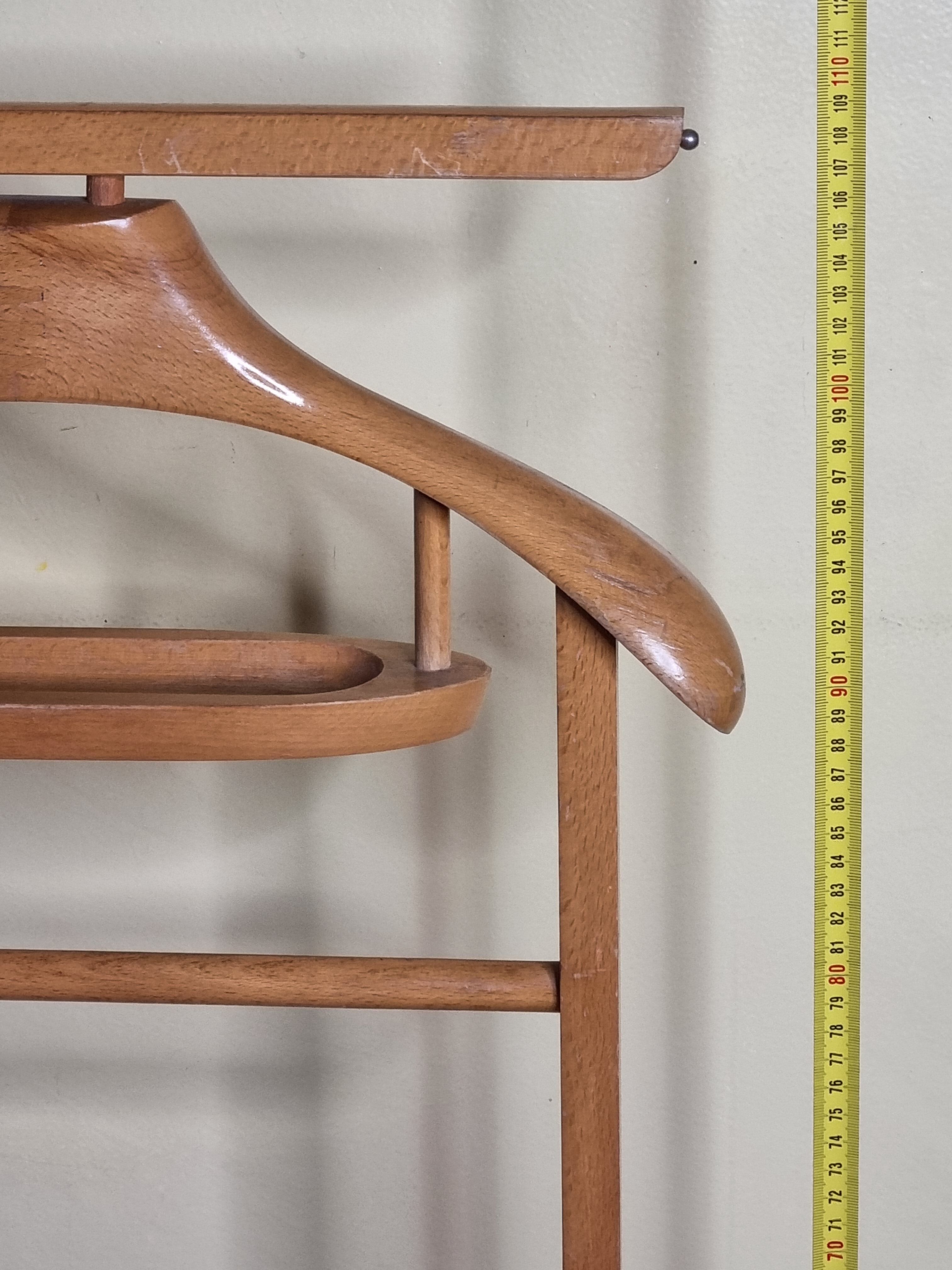 Vintage blond wood night valet, 50s-60s