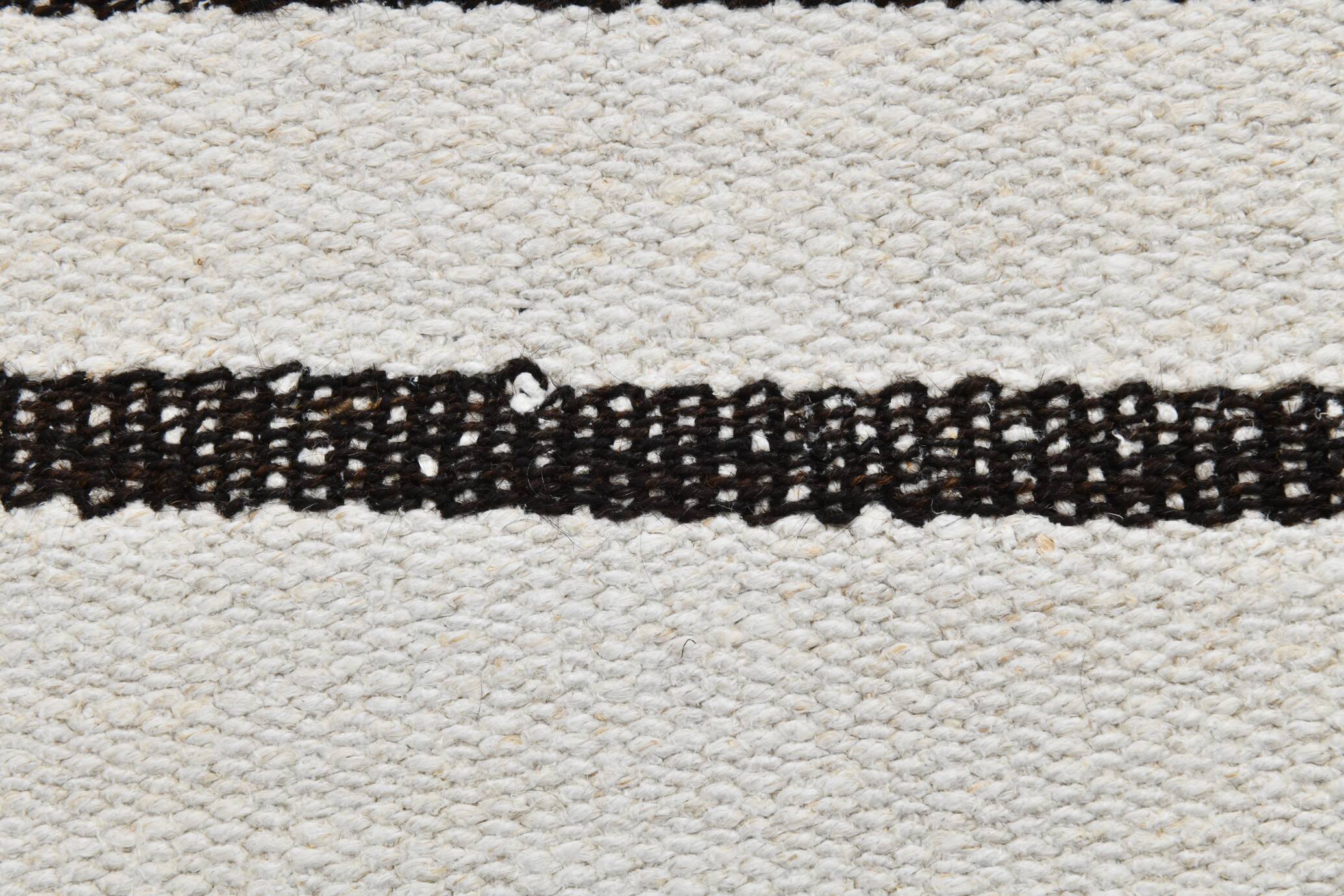 White Black Modern Striped Vintage Runner Rug, 68x276Cm