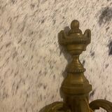 Pair of gilt and chiselled bronze wall lights with 3 lights - Louis XVI style