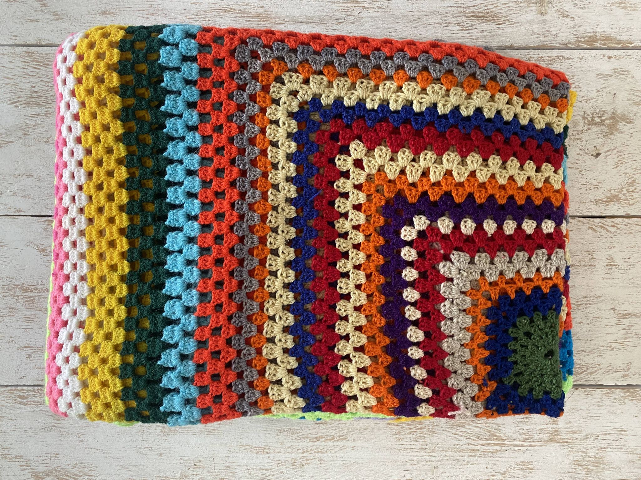 Large check, bed throw - Vintage - Synthetic - 200x240cm