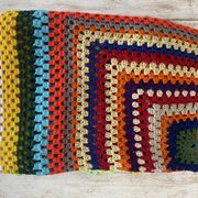Large check, bed throw - Vintage - Synthetic - 200x240cm