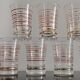 Set of 7 vintage glasses bordered gold and red years 50/60
