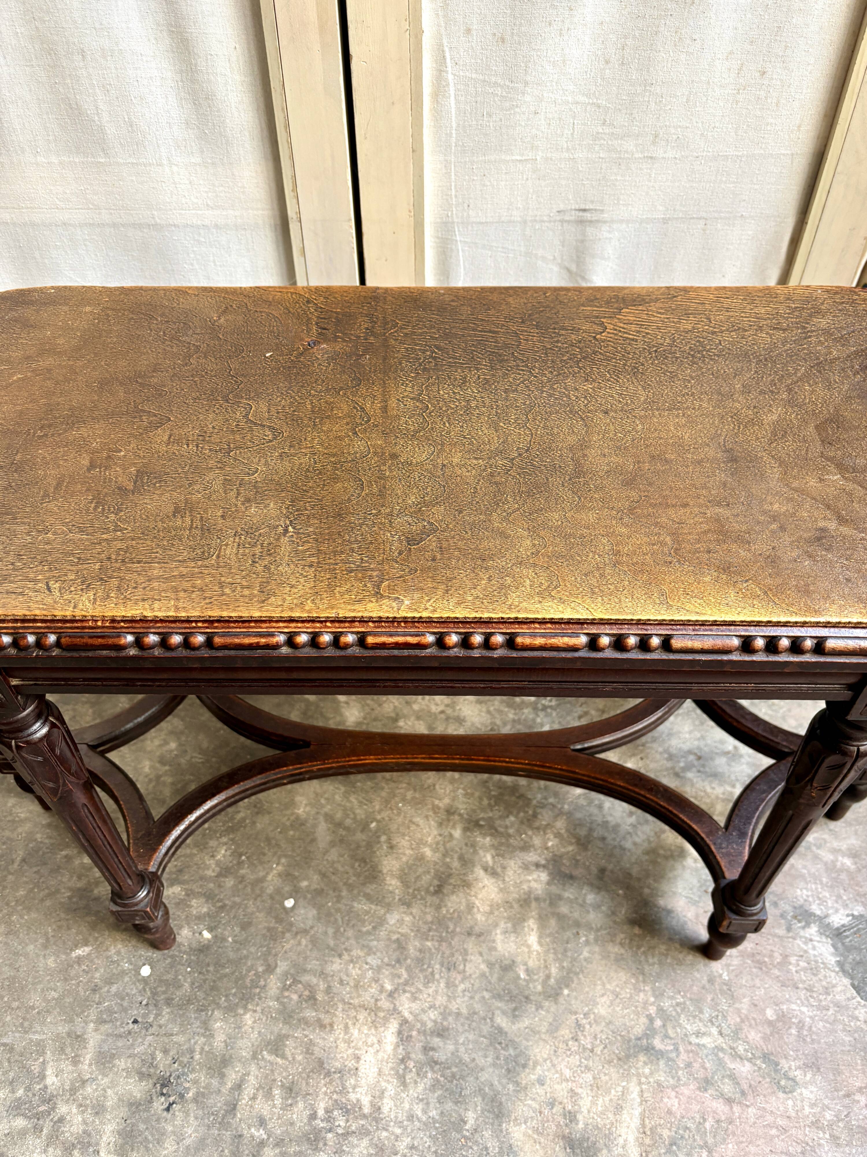 Dark wood piano bench