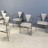 Post modern dining chairs by Belgo chrom, set of 6 - 1980s