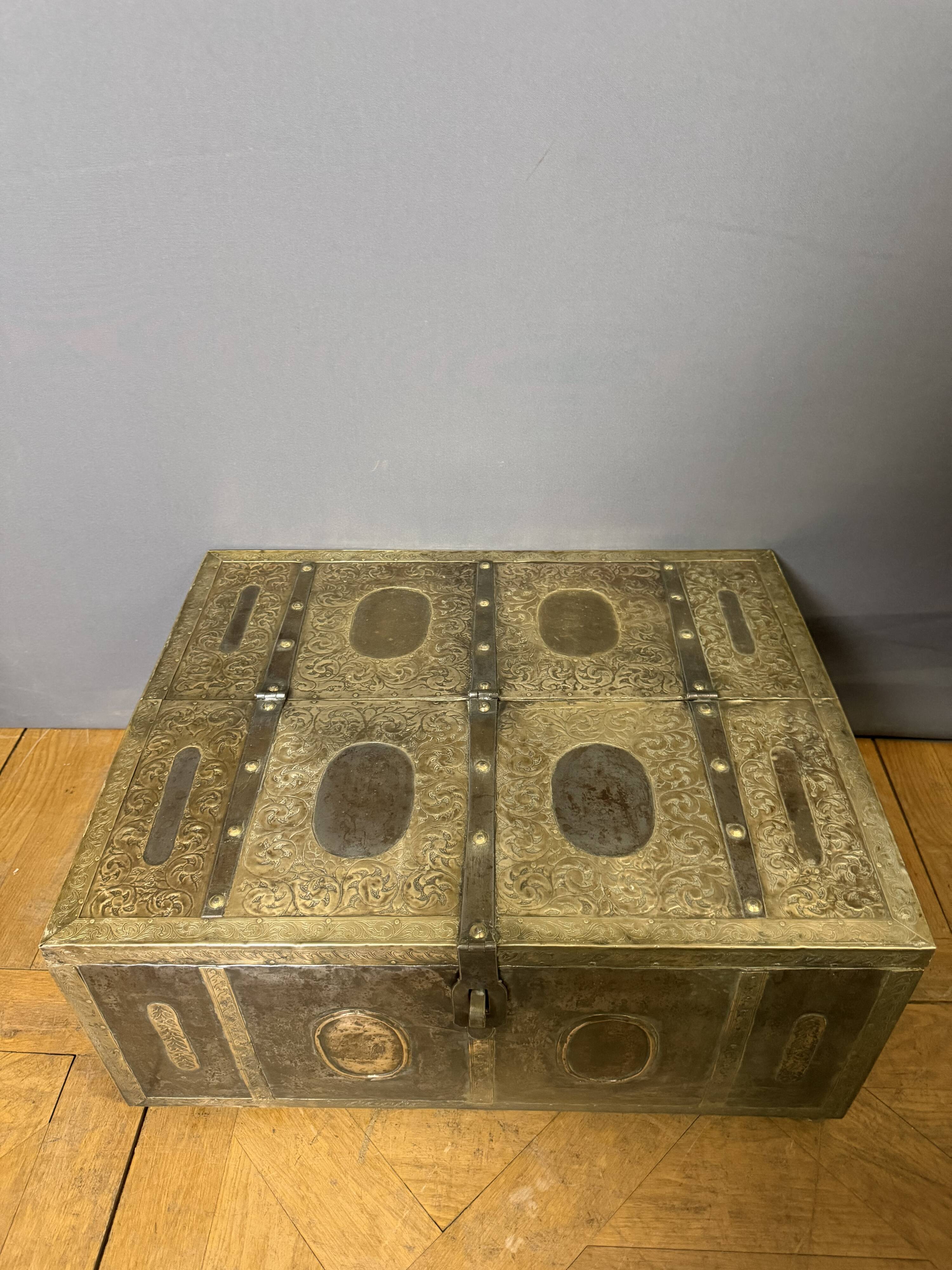 Wood, Metal and Brass Chest