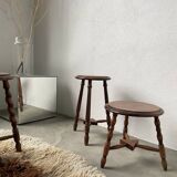 Trio of old tripod stools