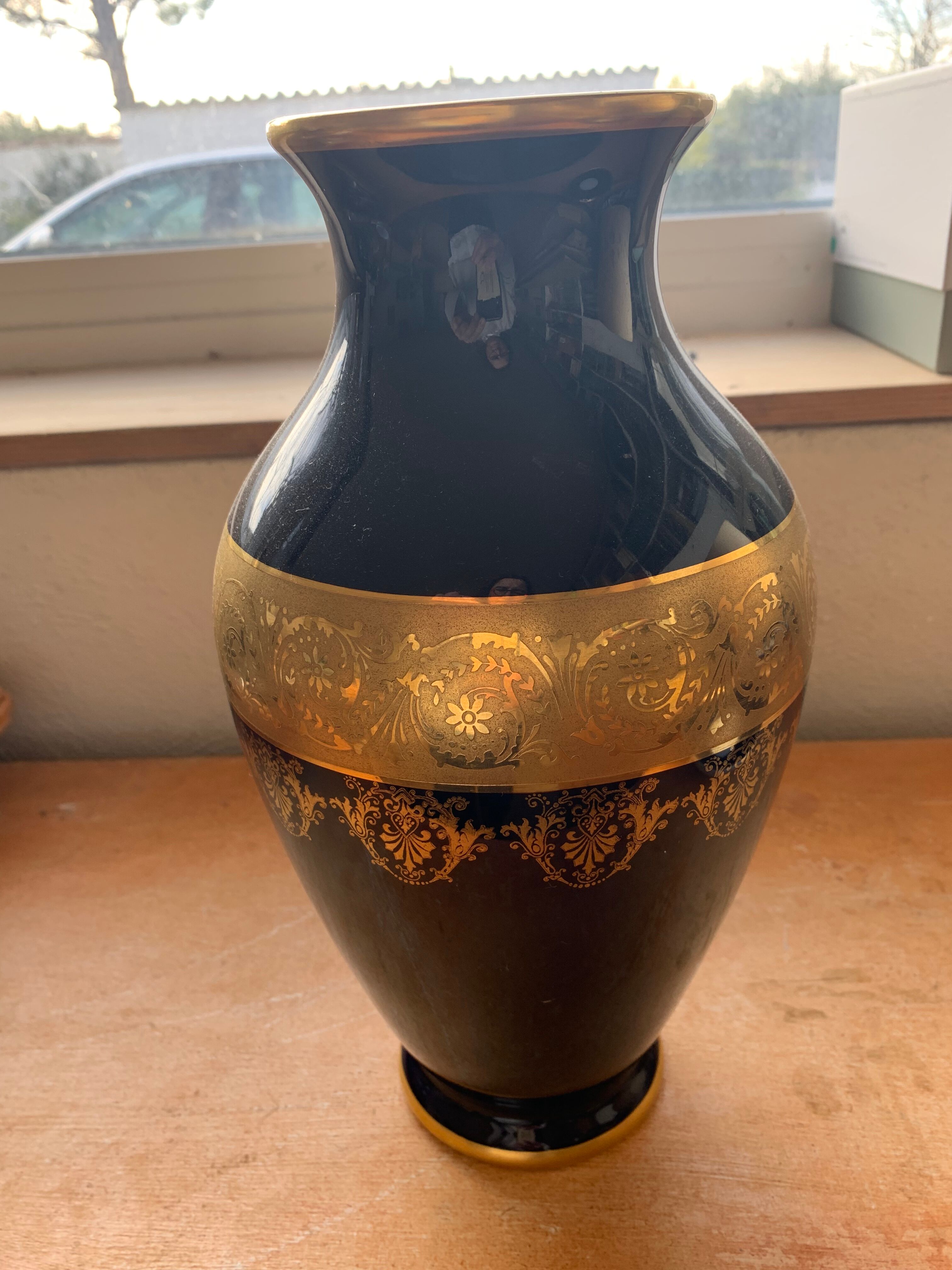 Blue Napoleon III Empire Vase of Sevres