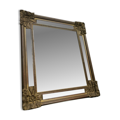 Miroir à parecloses et bois doré de style Louis XIV