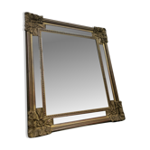 Louis XIV style mirror with giltwood and side panels
