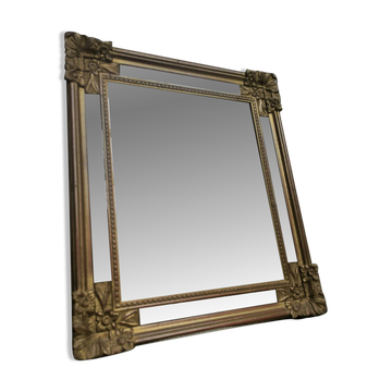 Louis XIV style mirror with giltwood and side panels