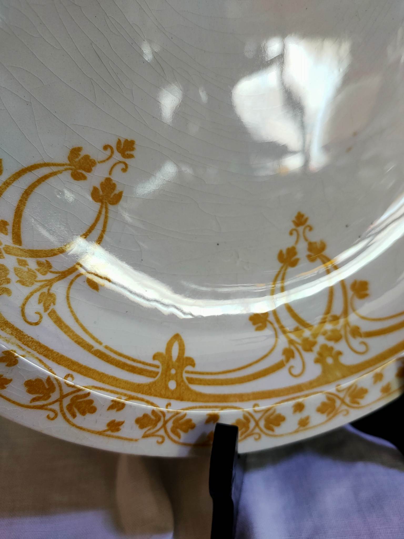 Oval earthenware plate Creil and Montereau Bruges 43x31cm