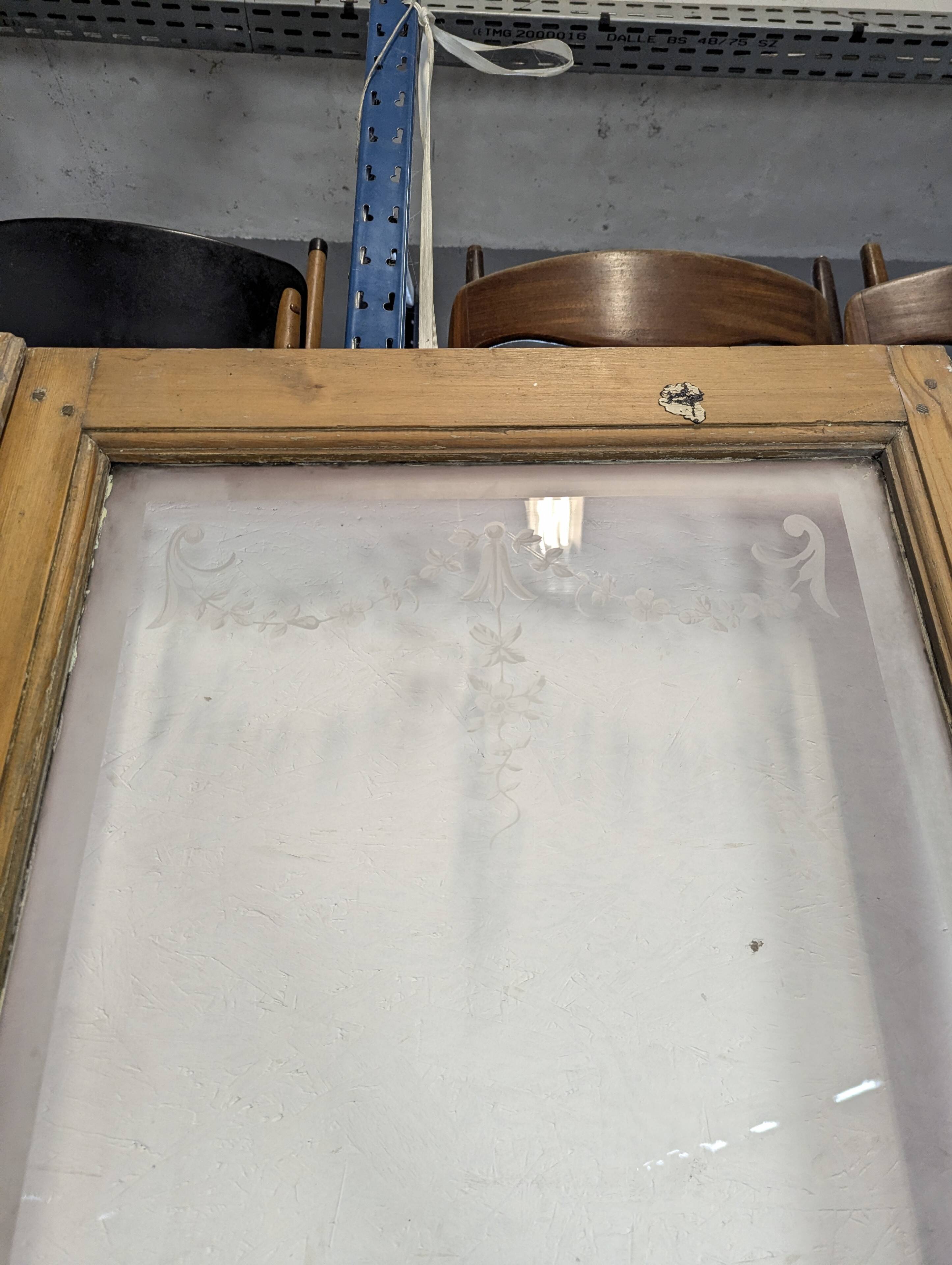 Pair of engraved glass doors from the early 20th century.