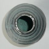 Art Deco platinum enamelled ceramic ovoid vase