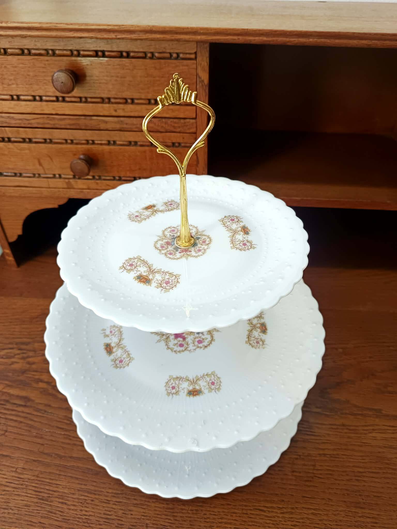Antique porcelain cake stand