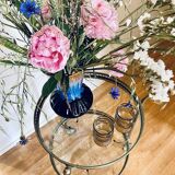 Desserte en verre et laiton