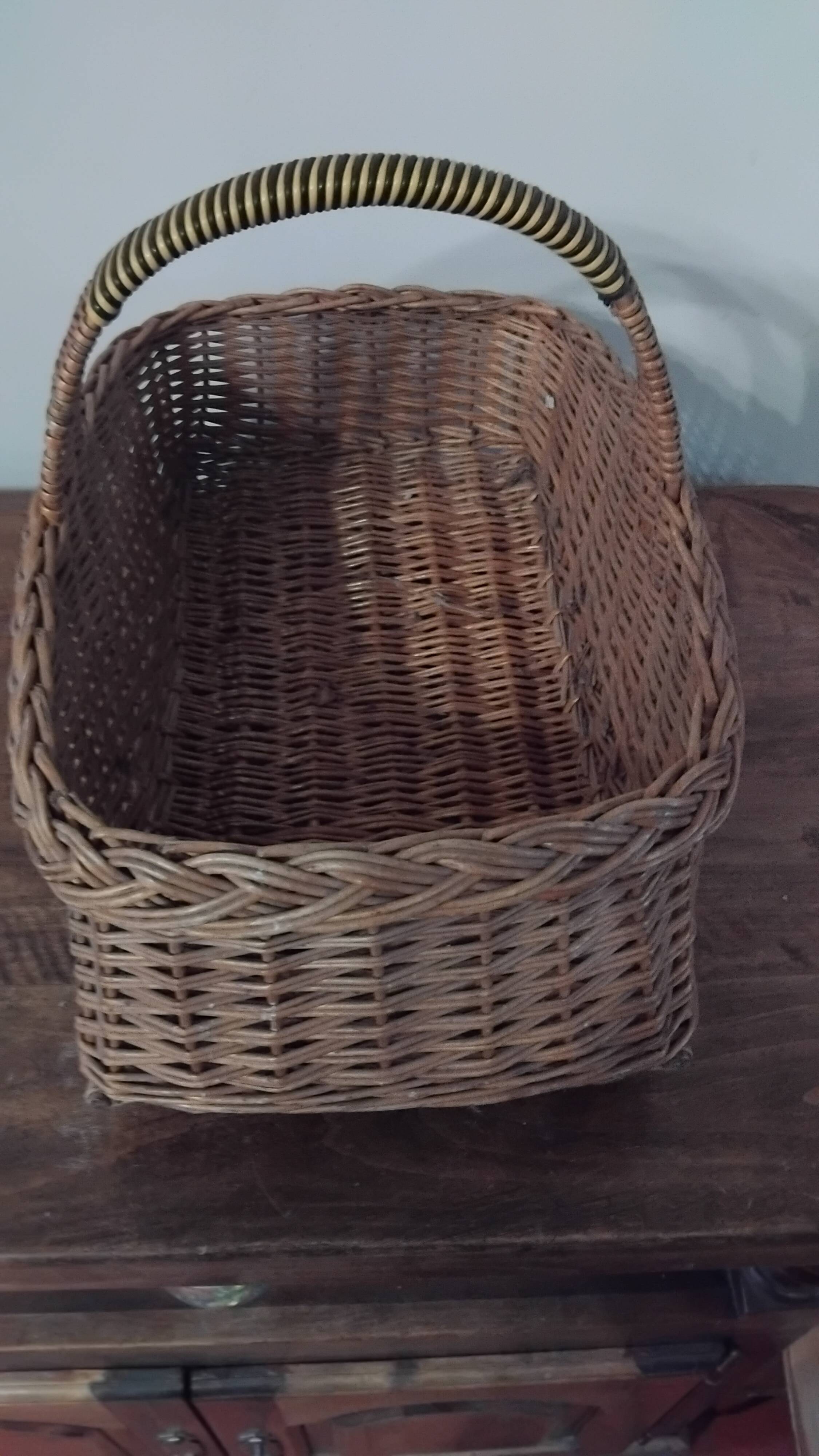 Vintage rectangular woven basket