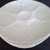 Set of 6 Bareuther Bavaria white porcelain oyster plates