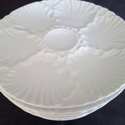 Set of 6 Bareuther Bavaria white porcelain oyster plates