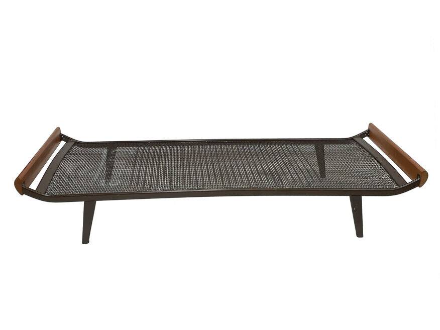 Vintage Auping Cleopatra daybed in teak metal design by Dick Cordemeyer