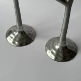 Pair of Italian cast aluminum candlesticks 1970