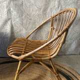 Fauteuil corbeille rotin