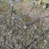 Vintage designer chair in plexiglass and chrome 1980