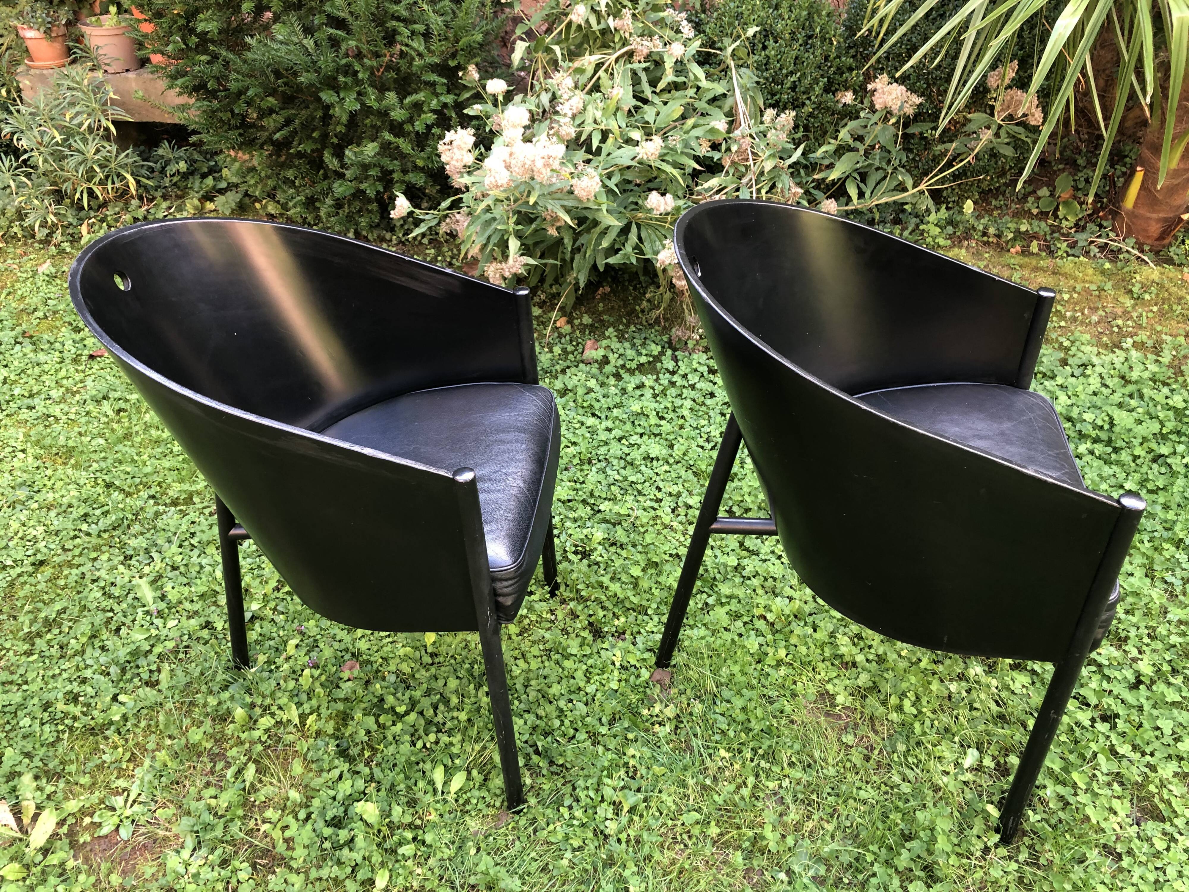 Pair of armchairs Costes signs Philippe Starck edition Aleph around 1980