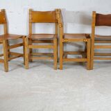 Ensemble de 4 chaises et table basse Maison Regain, France, circa 1970