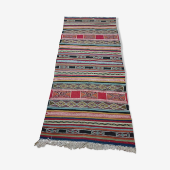 Multicolored Berber carpet in wool 102x215cm