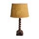 Twisted foot lamp carved in oak