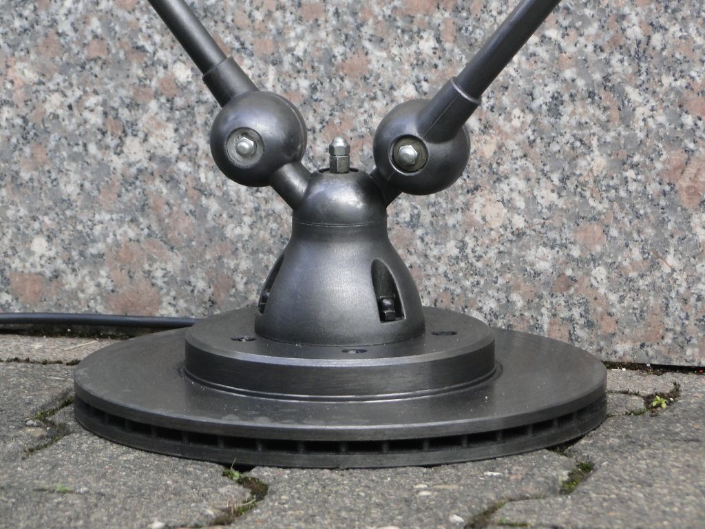 Double Industrial Graphite Floor Lamp 8-arm Jieldé by Jean Louis Domecq France 1960